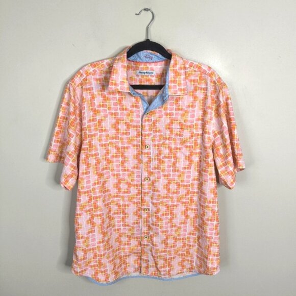 Tommy Bahama Other - Tommy Bahama Mens Silk Beach Vacation Coastal Resort Abstract Bloke Shirt L